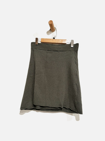 Free People Mod Wrap Knit Mini Skirt in Thyme - Small
