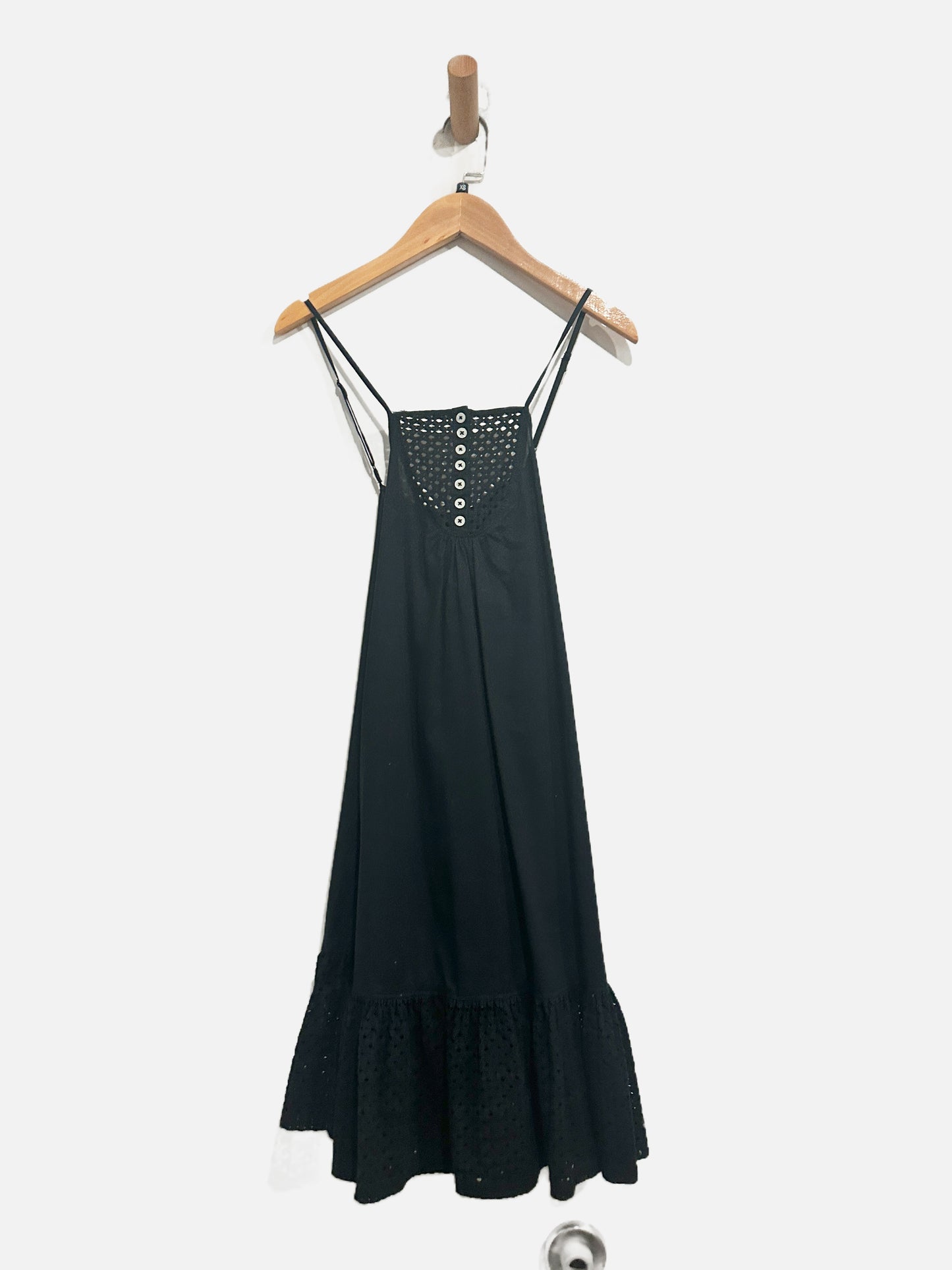Free People Calico Trapeze Mini Dress in Black - XS