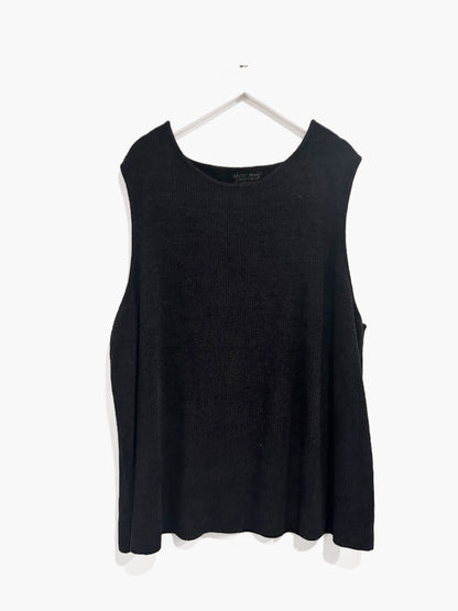 Barefoot Dreams CozyChic Ultra Lite Ribbed Tank in Black - 3X