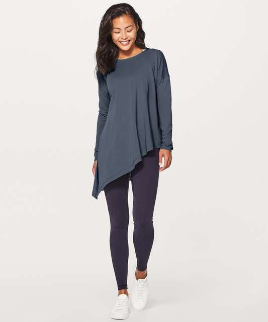 Lululemon To the Point Blue Asymmetrical Long Sleeve Tee