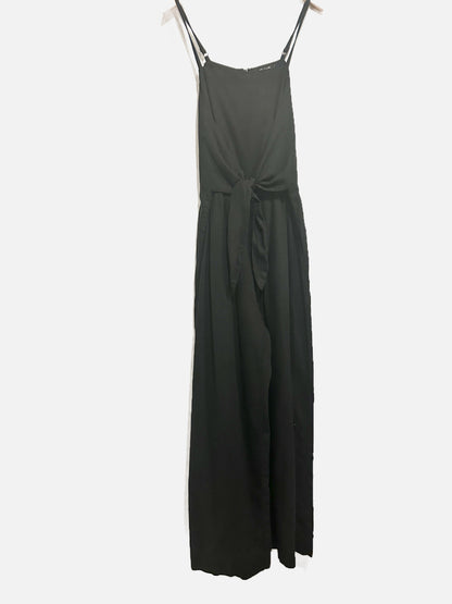 Madewell Tie-Waist Crop Wide-Leg Jumpsuit in True Black - 2