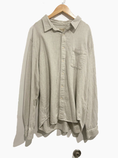 Madewell Men’s Flannel Sunday Shirt in Snow Heather - XL