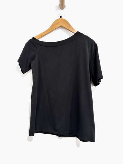 Lululemon Off The Shoulder Cotton T-Shirt in Black - Small