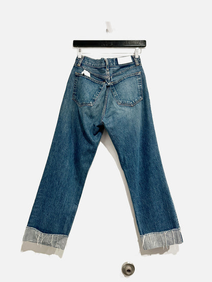 RE/DONE Cuffed Wide Leg Jeans - 25