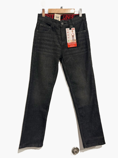 NWT Levi's 514 Straight Adjustable Black Denim - 14 Reg