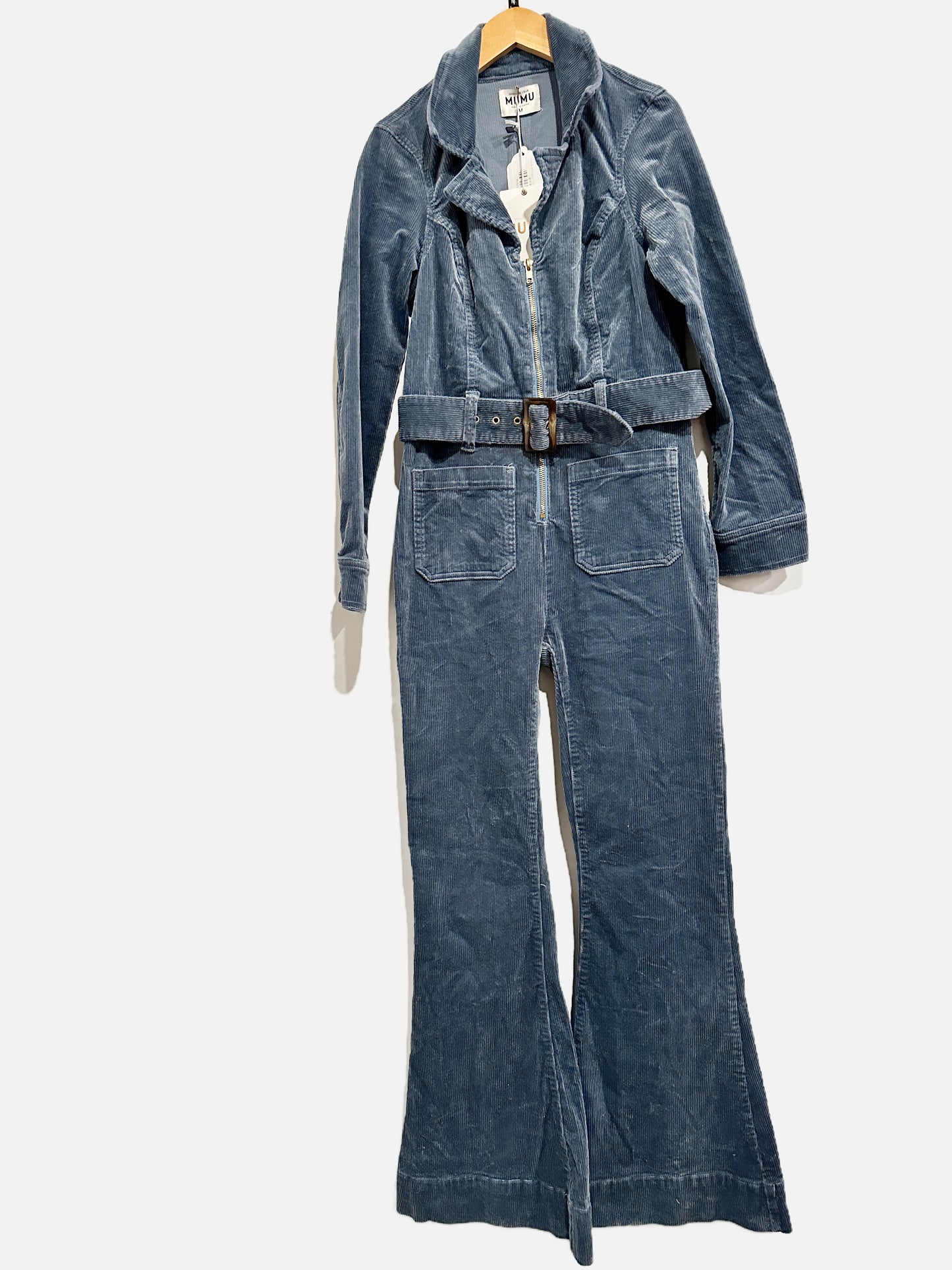 Show Me Your Mumu Blue Corduroy Jumpsuit - Medium