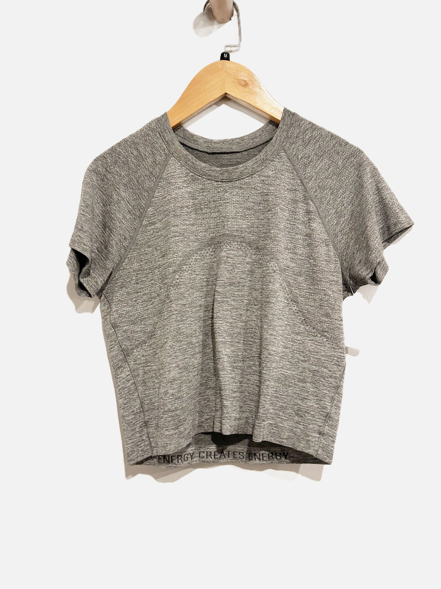 Lululemon Swiftly Tech Cropped Short-Sleeve Shirt in Slate/White - 8