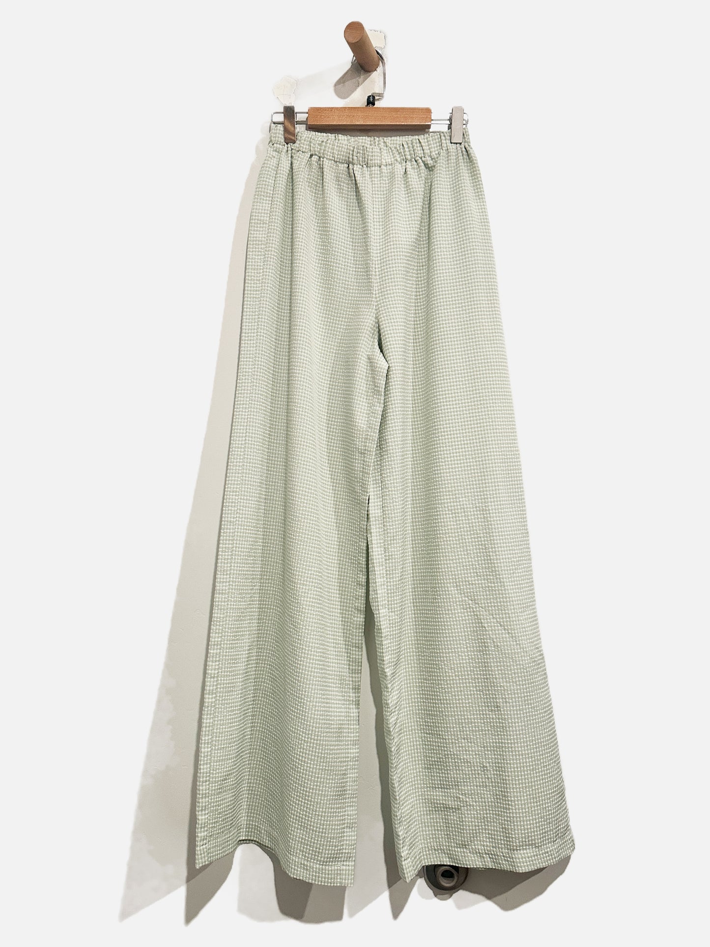 Princess Polly Green Gingham Wide Leg Pants - 4