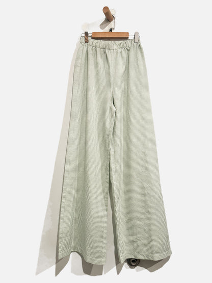 Princess Polly Green Gingham Wide Leg Pants - 4