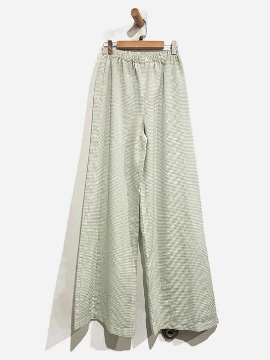 Princess Polly Green Gingham Wide Leg Pants - 4