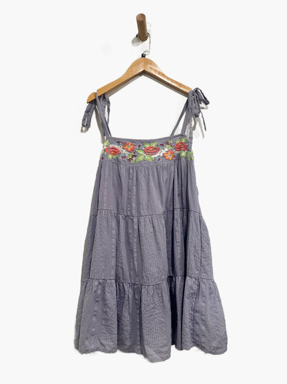 Urban Outfitters Purple Embroidered Mini Dress - Small