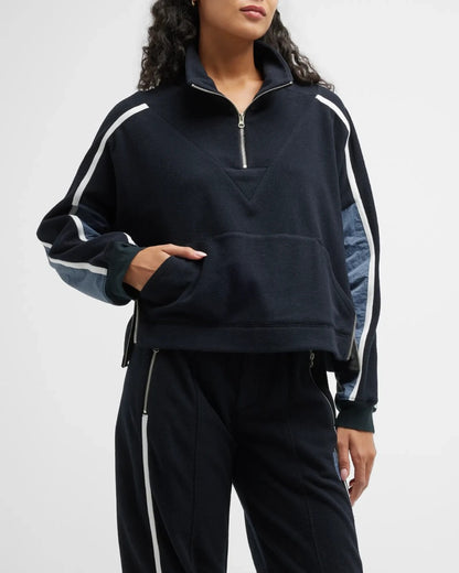 Free People Movement Arena Fleece Pullover in Black Combo - Medium