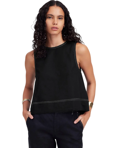 Madewell Black Linen Shell Tank