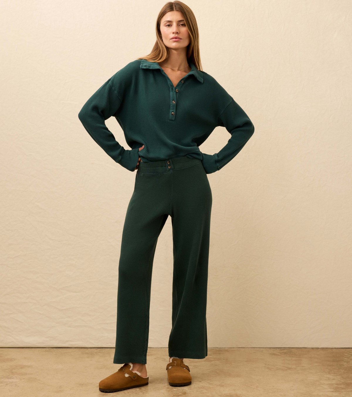 Faherty Apres Waffle Pant in Seamoss - Medium