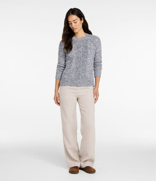 LL Bean Washable Linen Pull On Pants in Oatmeal - 4