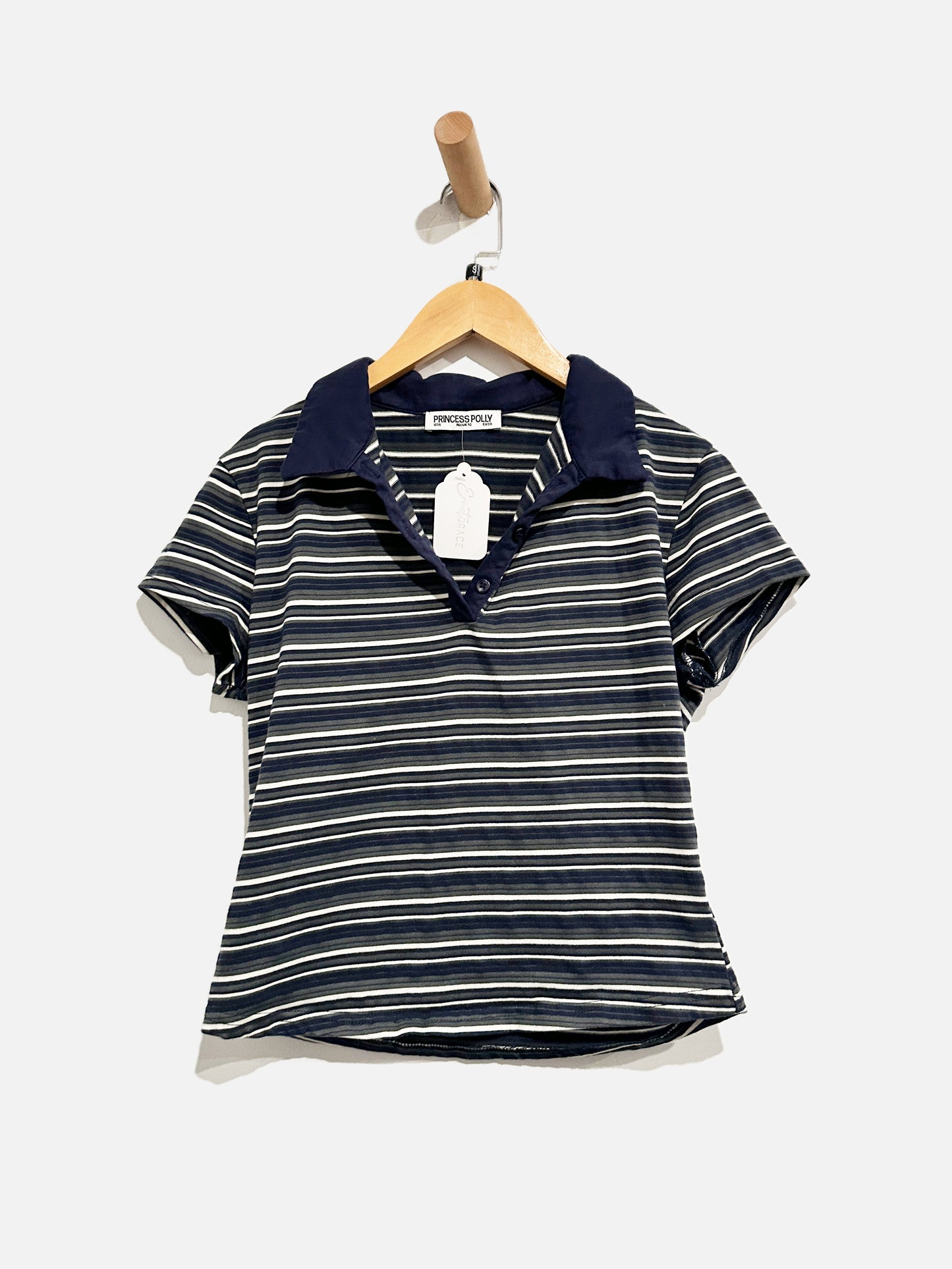 Princess Polly Navy Stripe Polo - 6