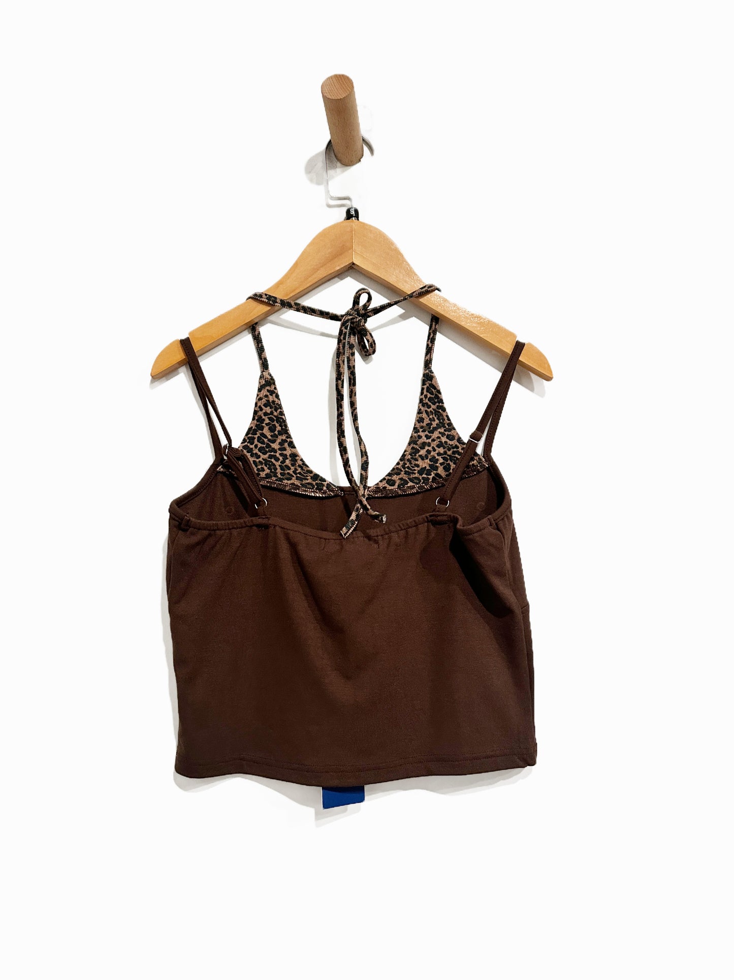 Aelfric Eden Brown Leopard Halter Studded Cami Top - Small