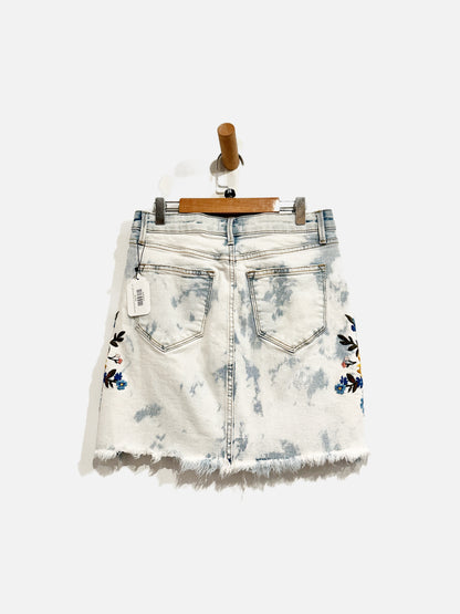 Driftwood Denim Embroidered Skirt - 26