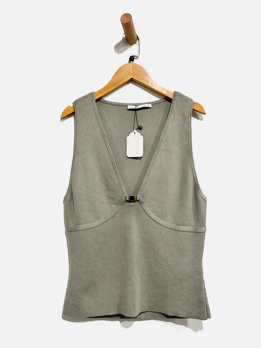 Abercrombie & Fitch Green V-Neck Tank - Large