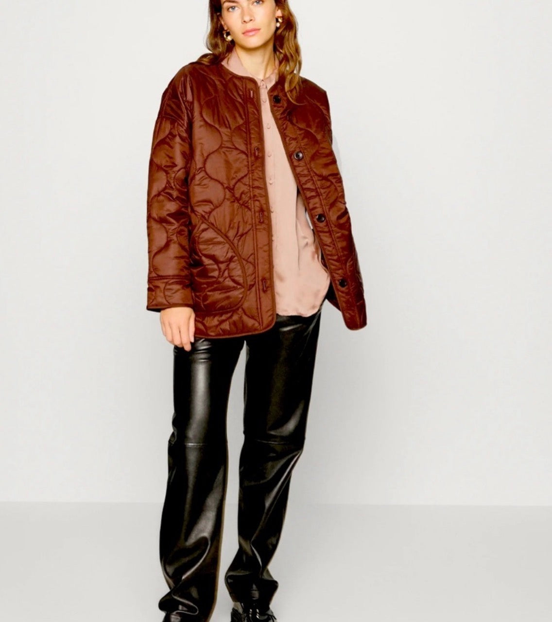 Abercrombie & Fitch Brown Quilted Jacket - Small