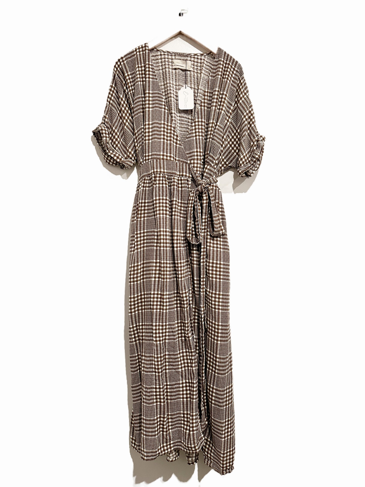 Urban Outfitters Gabrielle Woven Midi Wrap Dress - Medium