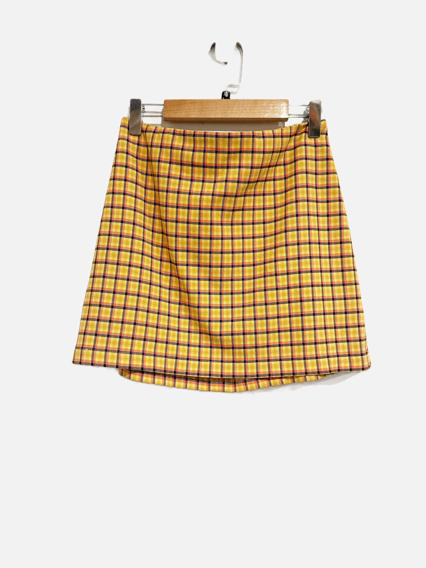 Urban Outfitters Yellow Plaid Mini Skirt - XS