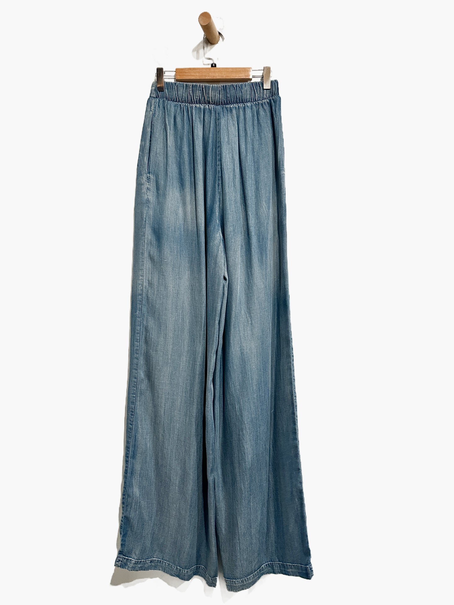 The Workshop Polly Pleated Chambray Pants - Small