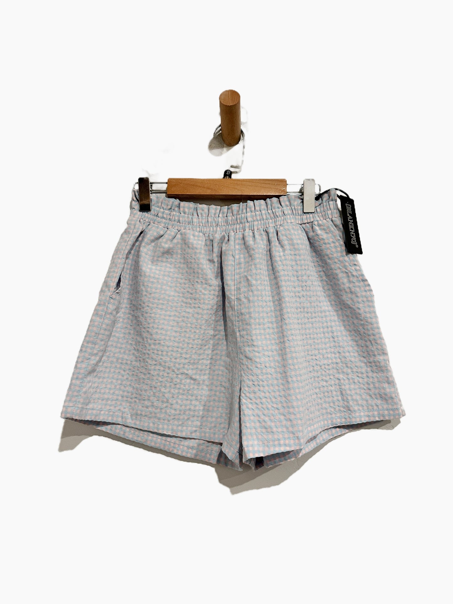 Blank NYC Blue and Pink Gingham Plaid Shorts - 27