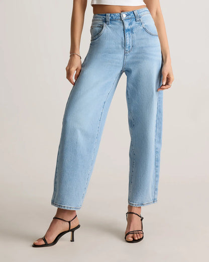Quince Bella Stretch Barrel Jeans in Cool Blue - 29