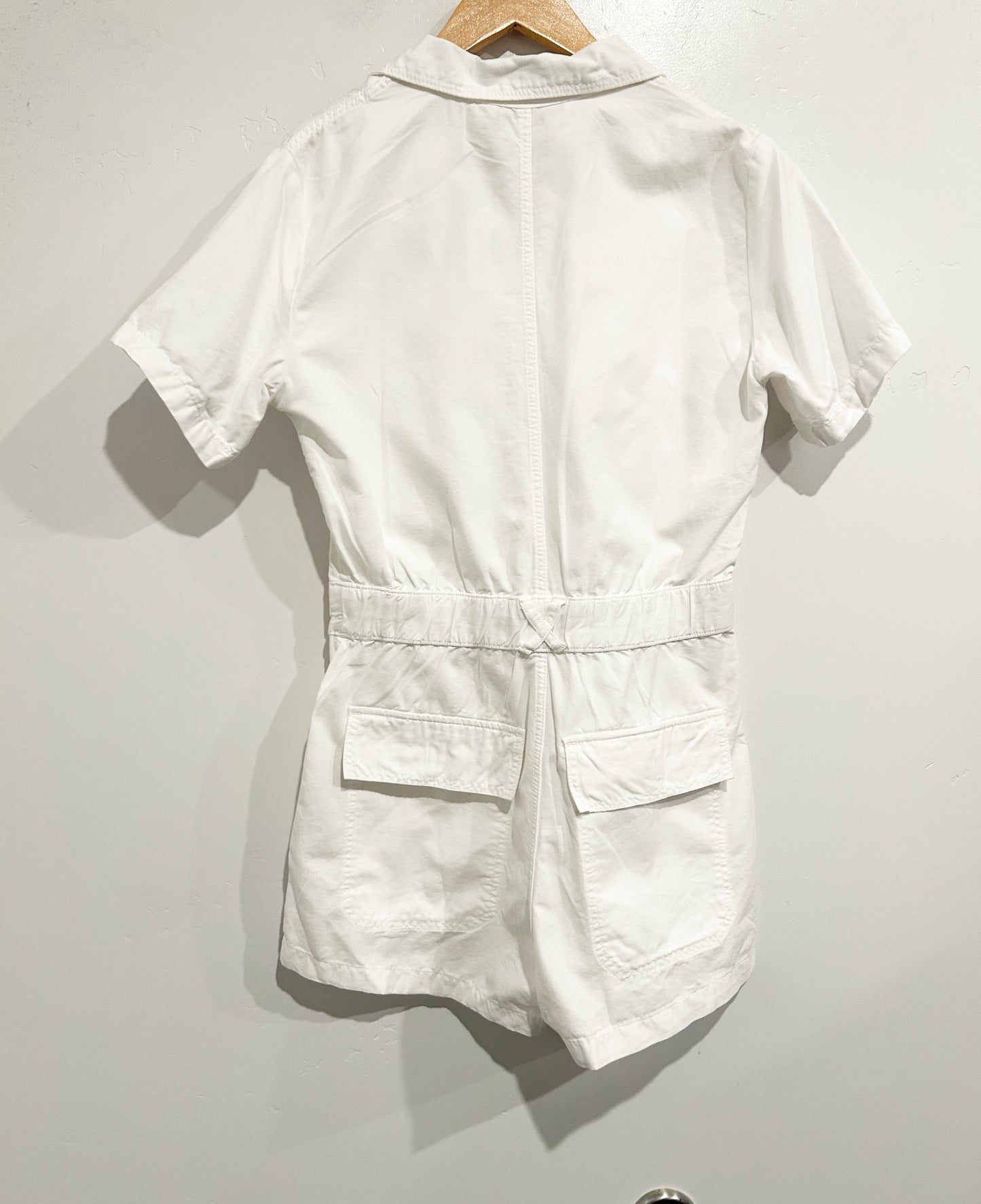 Zara White Short Sleeve Romper - XS