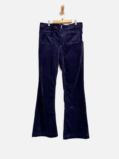Anthropologie Pilcro Blue Corduroy Flare Pants - 30