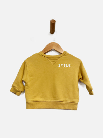 Easy Peasy Yellow Smile Sweatshirt - 6-9 Mo