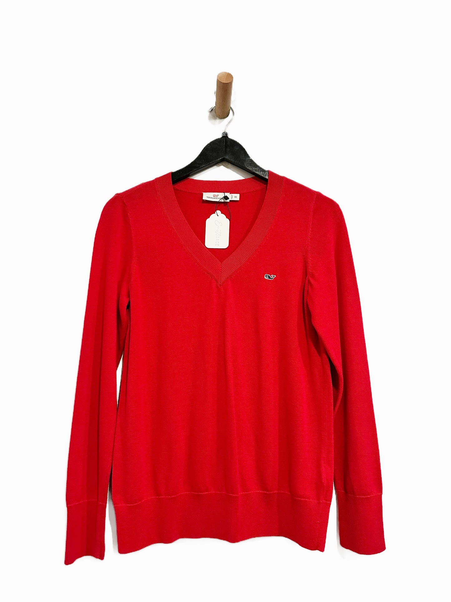 Vineyard Vines Red V-Neck Sweater - XS
