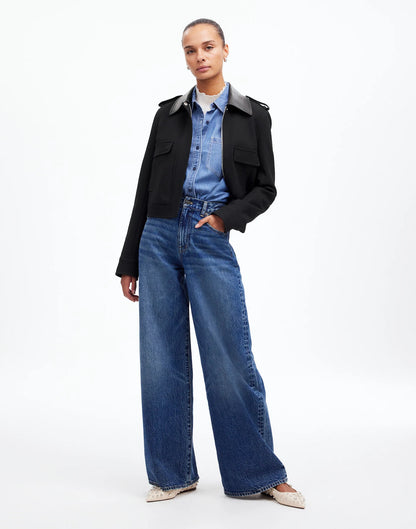 Madewell Shrunken Utility Jacket in True Black - 8