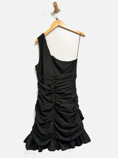 American Threads New York One Shoulder Bodycon Mini Dress in Black - Medium