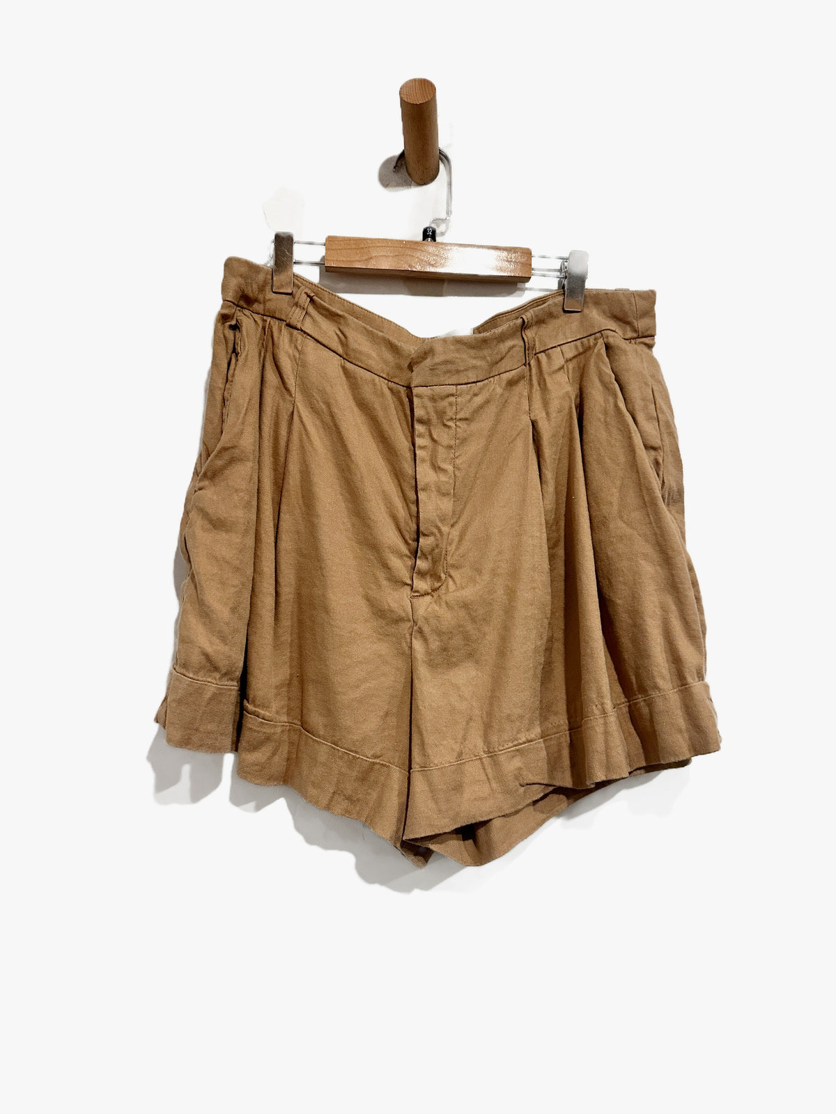 Anthropologie Maeve Brown Pintuck Shorts - 14