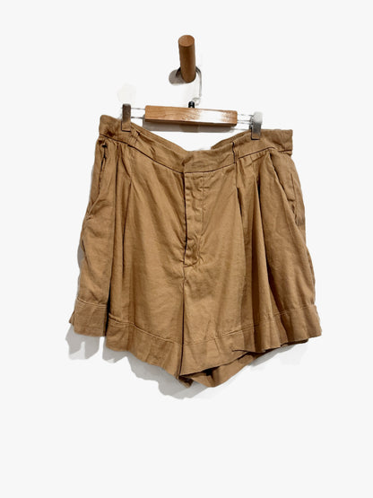 Anthropologie Maeve Brown Pintuck Shorts - 14