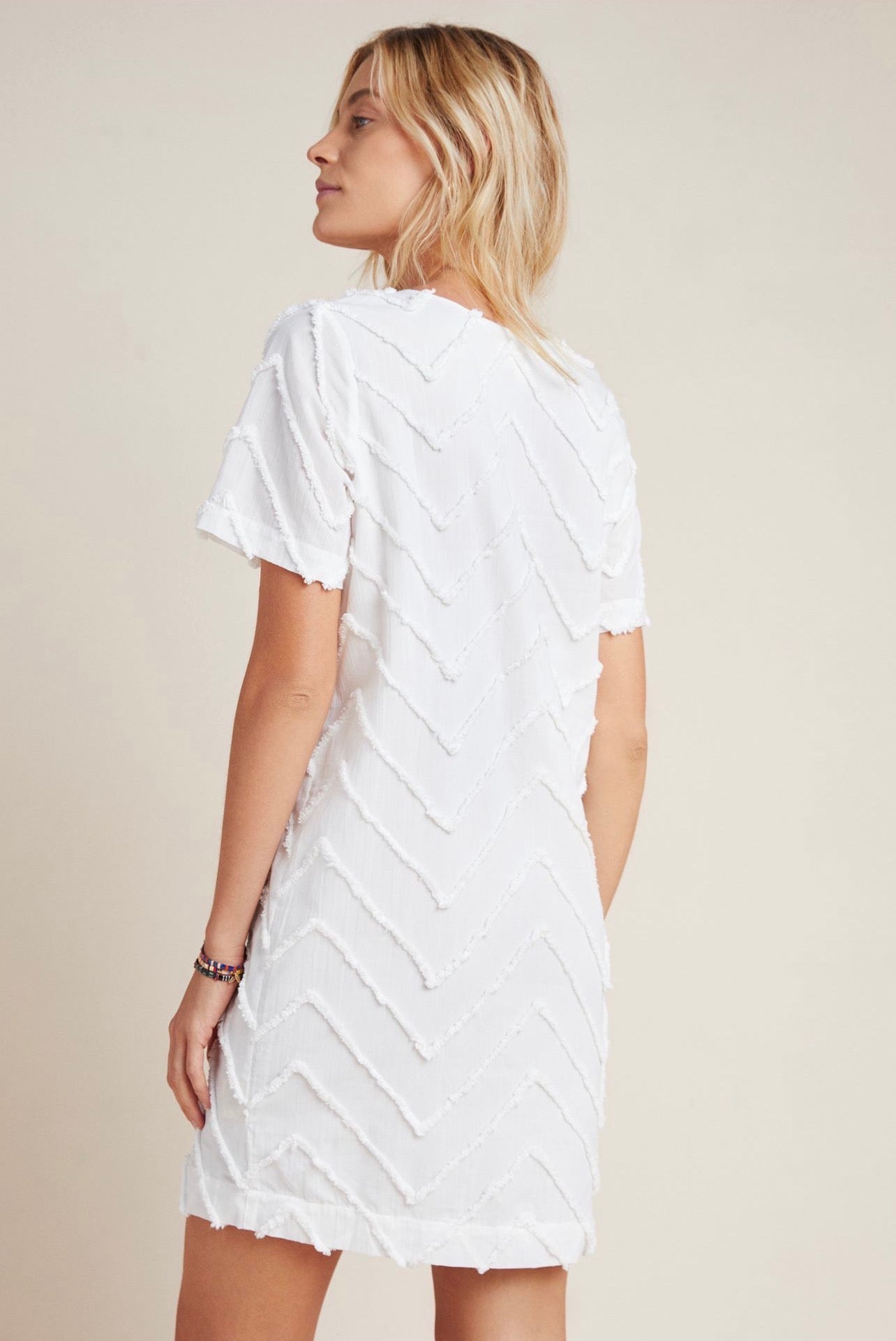 Anthropologie Porridge Marcelle Textured Shift Dress in Ivory - Large