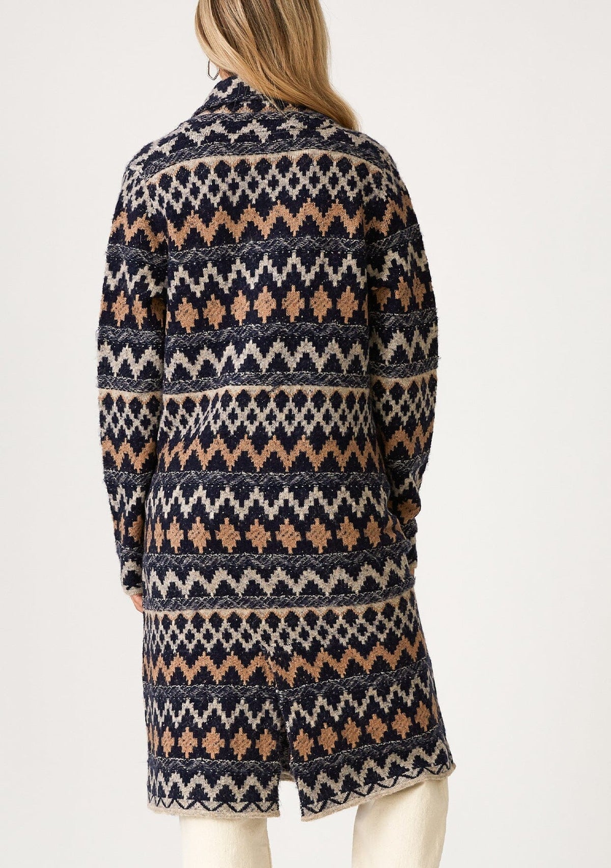Lovestitch Alex Chevron Jacquard Coatigan - Large