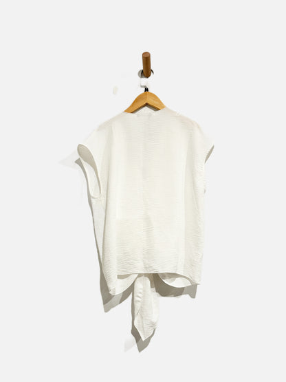 Zara White Crepe Top - Small