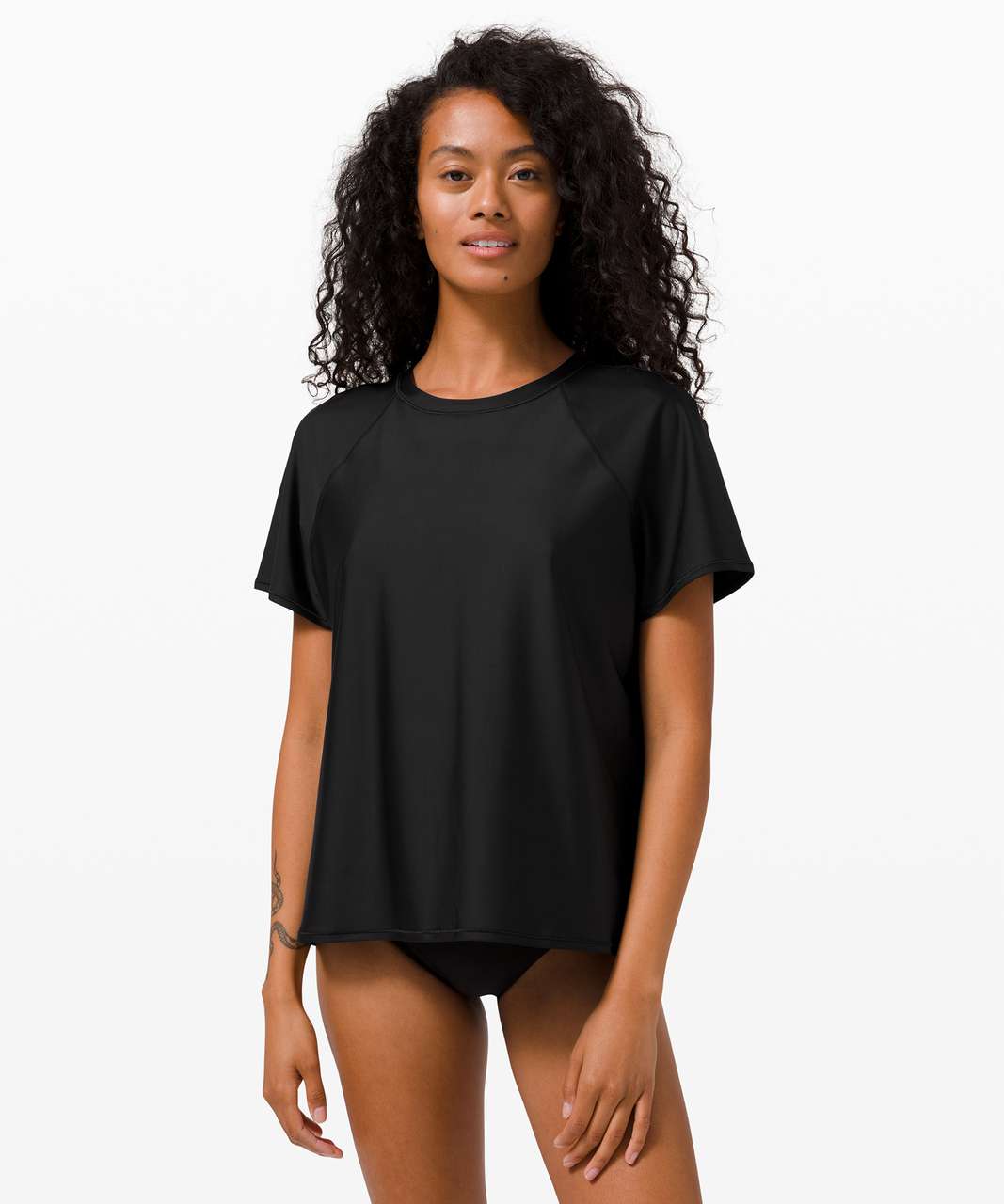 Lululemon Waterside Relaxed UVP Short Sleeve in Black - Large