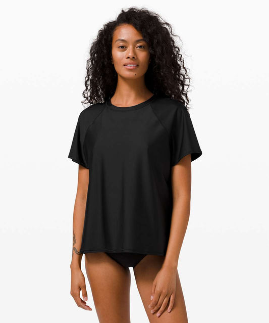 Lululemon Waterside Relaxed UVP Short Sleeve in Black - Large