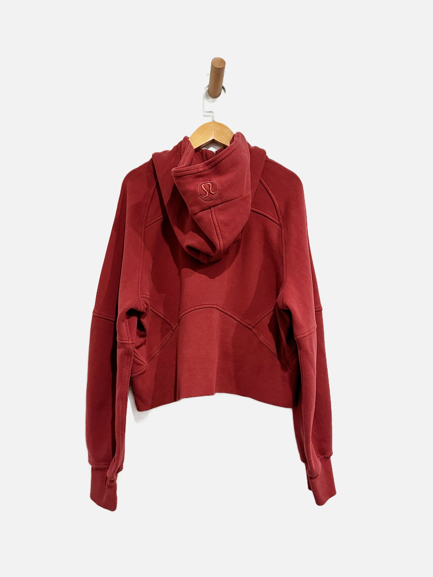 Lululemon Red Oversized Scuba Cropped Hoodie XS/S