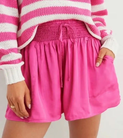 Aerie Hot Pink Satin Shorts - Small