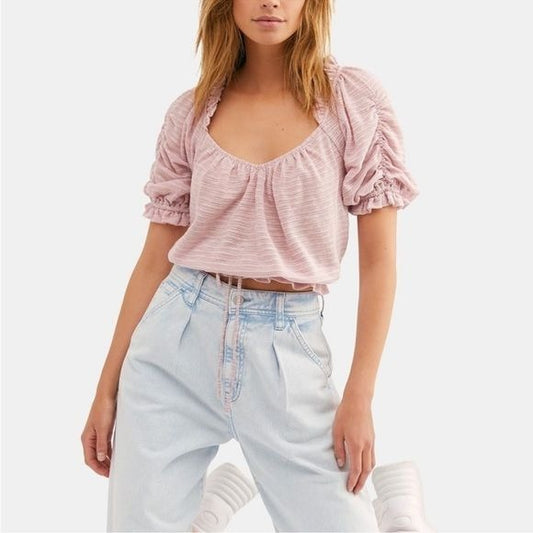 Free People Dorothy Top in Fawn Pink Size Medium
