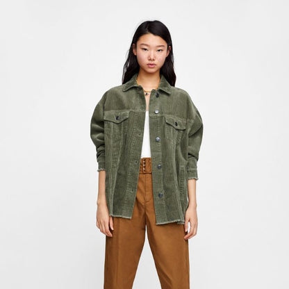 Zara Green Corduroy Shacket - Medium