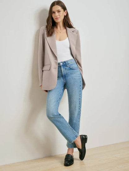 Favorite Daughter The Dot Mid Rise Straight Ankle Jeans in Westminster - 27