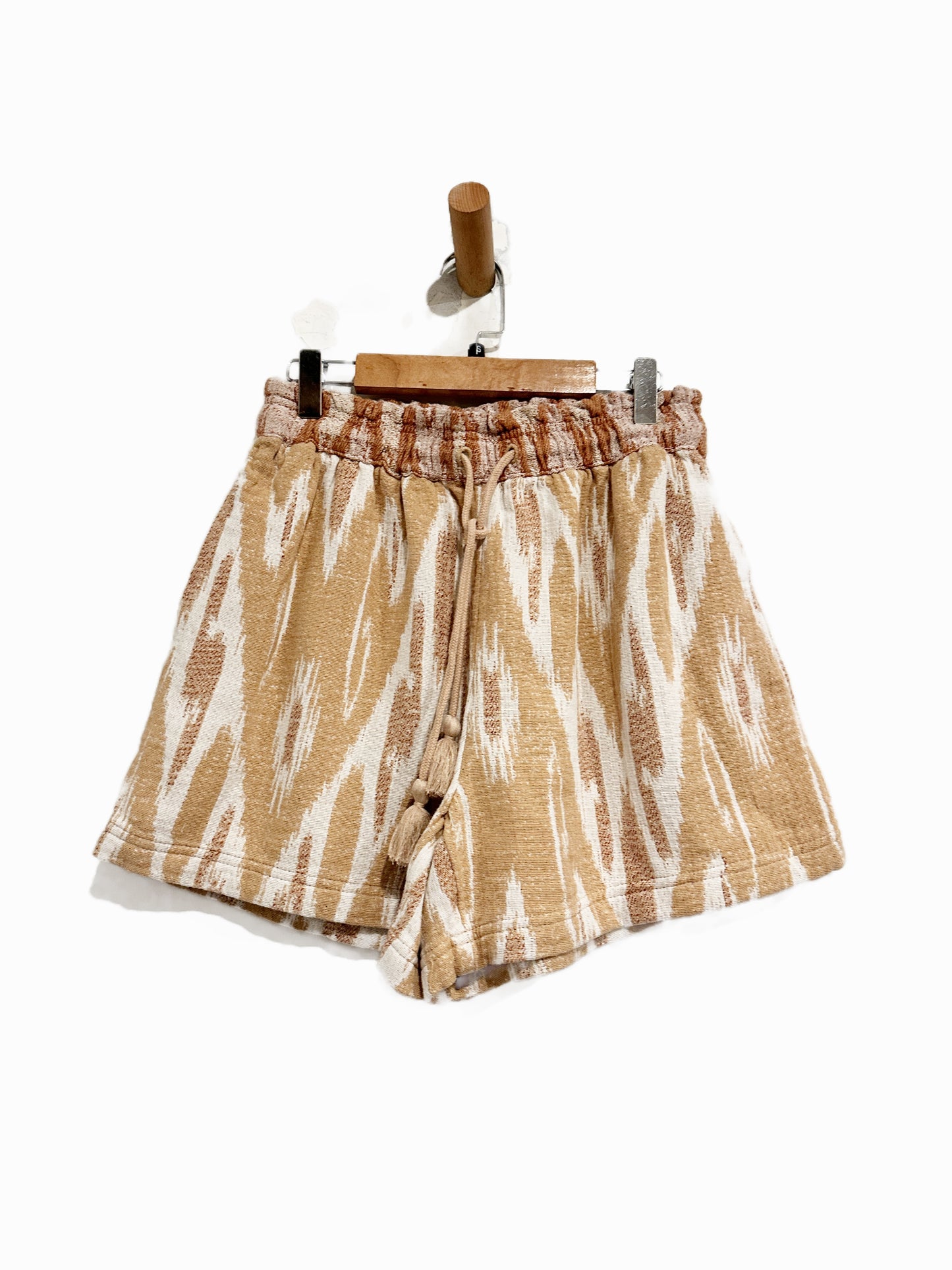 Aerie Cream/Brown Printed Shorts - Small