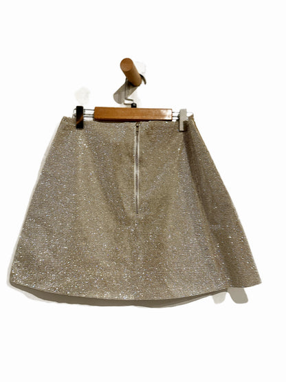 12th Tribe Shira Silver Rhinestone Mini Skirt - XS