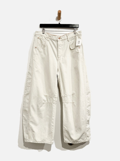 Free People Cream Barrel Pants - 31